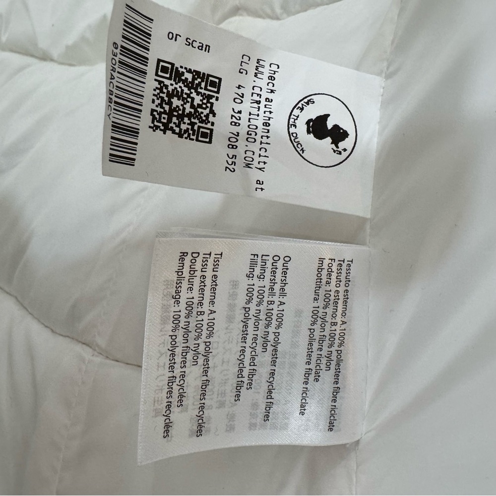 NWT Save the Duck Bertha Fleece Puffer Coat Cream Off White Women's Large - Picture 6 of 16